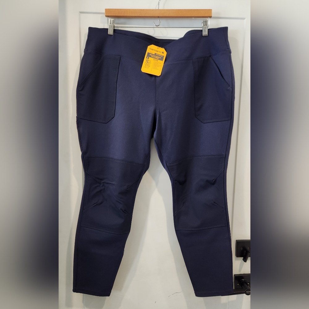 New Carhartt Womens Force Fitted Midweight Utility Legging 20 Short Plus Blue